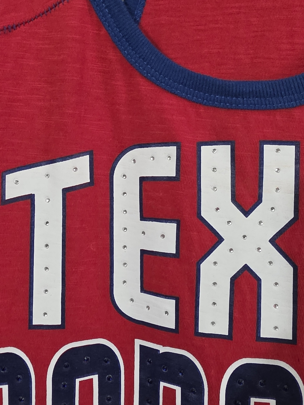 5th & Ocean Genuine Merchandise Texas Rangers MLB Tank Rhinestones Womens Small - Picture 4 of 6